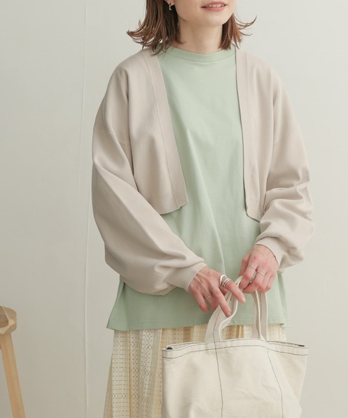 URBAN RESEARCH DOORS(アーバンリサーチドアーズ)の「ボリュームスリーブボレロカーディガン(カーディガン/ボレロ・レディース・ベージュ/グリーン・1)」の14枚目の写真