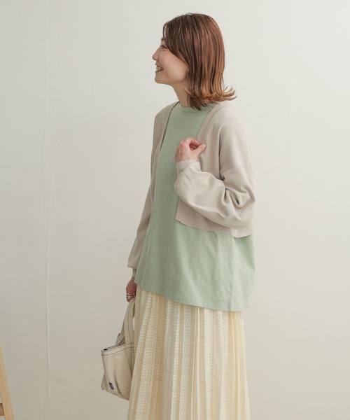 URBAN RESEARCH DOORS(アーバンリサーチドアーズ)の「ボリュームスリーブボレロカーディガン(カーディガン/ボレロ・レディース・ベージュ/グリーン・1)」の20枚目の写真