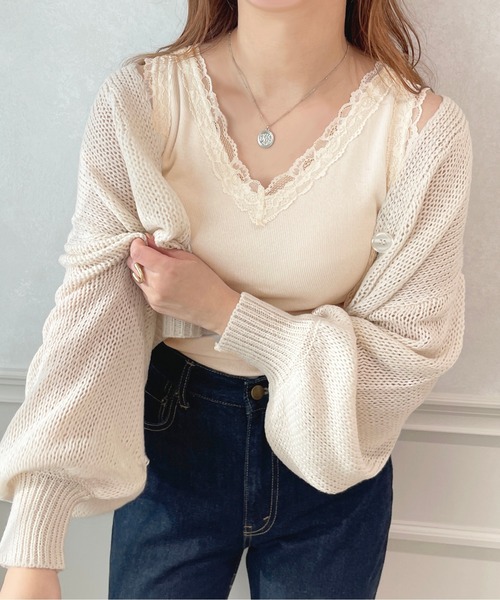 apres jour（アプレジュール）の「カップ付きレースインナー【ZOZOTOWN限定アイテム】（キャミソール・レディース・アイボリー/オフホワイト/ブラック・フリー/X-LARGE）」の12枚目の写真