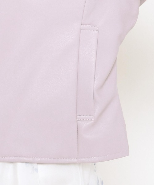 MISCH MASCH（ミッシュマッシュ）の「フェイクレザージャケット（ライダースジャケット・レディース・ピンク/ブラック・MEDIUM）」の12枚目の写真