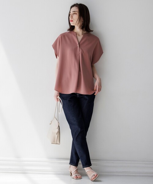 OPAQUE.CLIP(オペークドットクリップ)の「◆リサイクルコットンデニム201TPD(デニムパンツ・レディース・アイボリー/ナチュラル/ネイビー/ダークネイビー・40/36/38/34/42)」の17枚目の写真