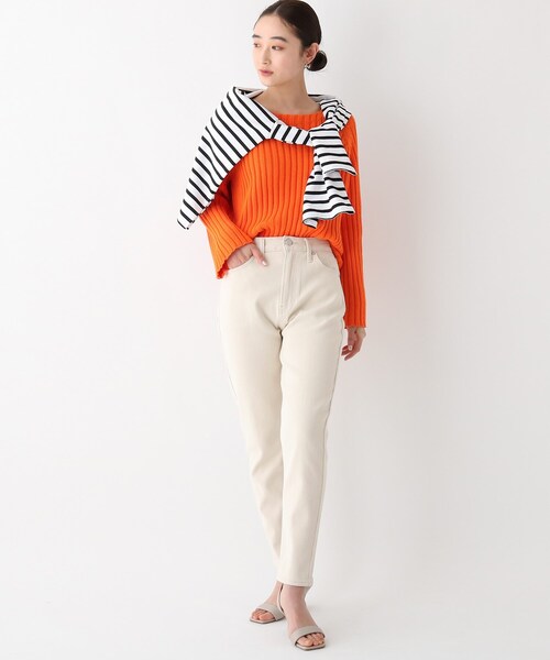 OPAQUE.CLIP(オペークドットクリップ)の「◆リサイクルコットンデニム201TPD(デニムパンツ・レディース・アイボリー/ナチュラル/ネイビー/ダークネイビー・40/36/38/34/42)」の9枚目の写真