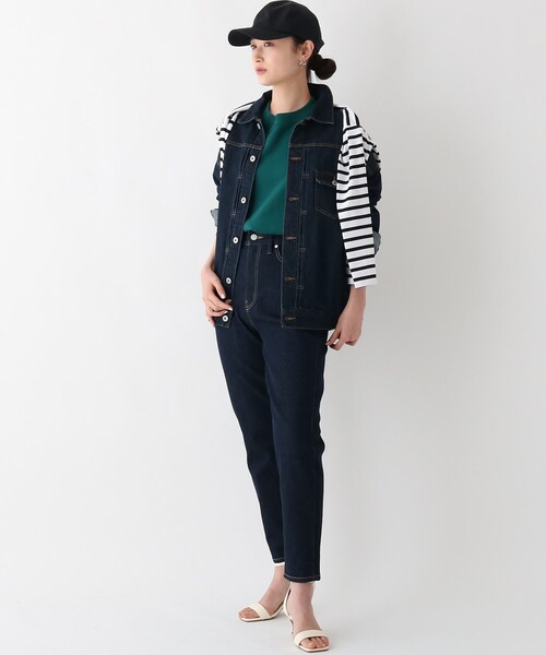 OPAQUE.CLIP(オペークドットクリップ)の「◆リサイクルコットンデニム201TPD(デニムパンツ・レディース・アイボリー/ナチュラル/ネイビー/ダークネイビー・40/36/38/34/42)」の10枚目の写真