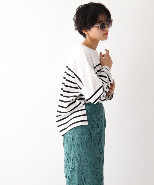 OPAQUE.CLIP(オペークドットクリップ)の「◆【PICCADILLY】別注 ボーダーカットソー(Tシャツ/カットソー・レディース・ブラック系2/オレンジ系その他4/ブルー系7・99)」の2枚目の写真