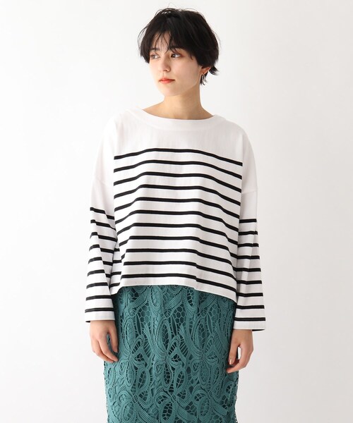 OPAQUE.CLIP(オペークドットクリップ)の「◆【PICCADILLY】別注 ボーダーカットソー(Tシャツ/カットソー・レディース・ブラック系2/オレンジ系その他4/ブルー系7・99)」の14枚目の写真