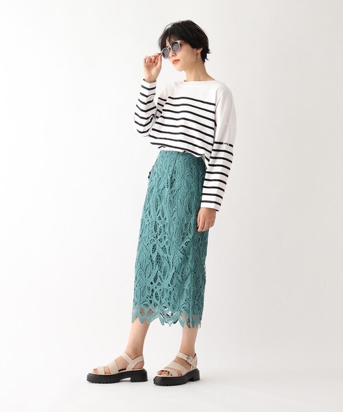 OPAQUE.CLIP(オペークドットクリップ)の「◆【PICCADILLY】別注 ボーダーカットソー(Tシャツ/カットソー・レディース・ブラック系2/オレンジ系その他4/ブルー系7・99)」の9枚目の写真