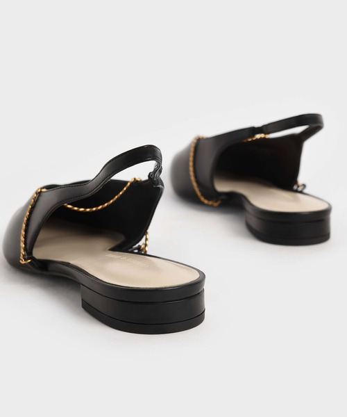 CHARLES & KEITH(チャールズ & キース)の「チェーンリンクスリングバック バレリーナフラット / Chain-Link Slingback Ballerina Flats(バレエシューズ・レディース・ブラック/オフホワイト・23cm/23.5cm/24.5cm/25cm/25.5cm/22.5cm)」の13枚目の写真