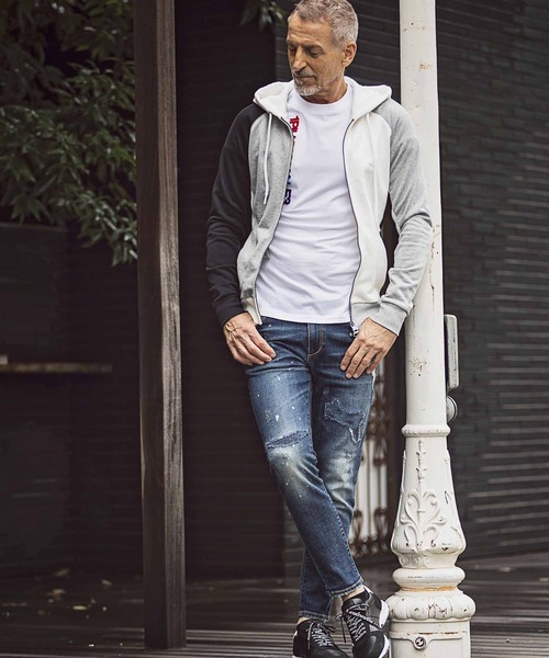 1PIU1UGUALE3 RELAX (ウノピゥウノウグァーレトレ リラックス)の「1PIU1UGUALE3 RELAX(ウノピゥウノウグァーレトレ)ヘビースウェットクレイジーパーカー(パーカー・メンズ・マルチ・S/M/L/XL/XXL)」の9枚目の写真