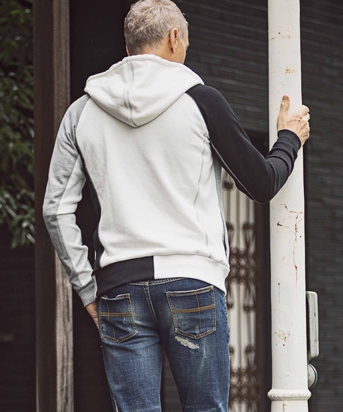 1PIU1UGUALE3 RELAX (ウノピゥウノウグァーレトレ リラックス)の「1PIU1UGUALE3 RELAX(ウノピゥウノウグァーレトレ)ヘビースウェットクレイジーパーカー(パーカー・メンズ・マルチ・S/M/L/XL/XXL)」の10枚目の写真