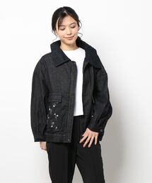 axes femme（アクシーズファム）の「小花刺繍デニムジャケット（デニム 