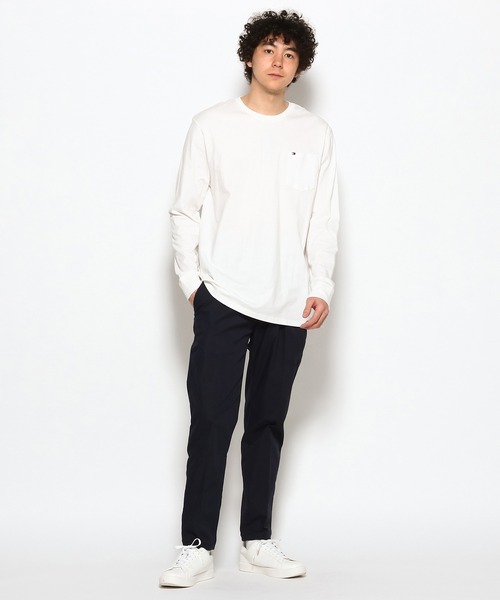 TOMMY HILFIGER（トミーヒルフィガー）の「【オンライン限定】ポケットロングスリーブTシャツ（Tシャツ/カットソー・メンズ・ホワイト/ネイビー・SMALL/MEDIUM/LARGE/X-LARGE）」の9枚目の写真