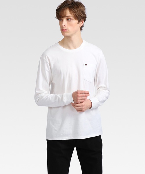 TOMMY HILFIGER（トミーヒルフィガー）の「【オンライン限定】ポケットロングスリーブTシャツ（Tシャツ/カットソー・メンズ・ホワイト/ネイビー・SMALL/MEDIUM/LARGE/X-LARGE）」の8枚目の写真