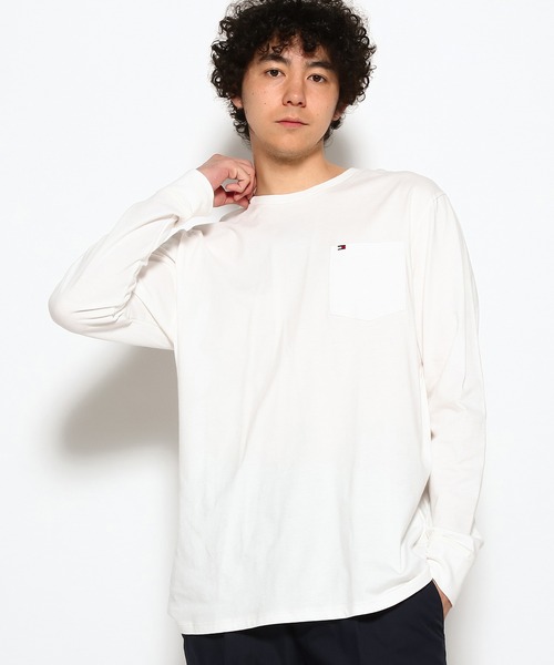 TOMMY HILFIGER（トミーヒルフィガー）の「【オンライン限定】ポケットロングスリーブTシャツ（Tシャツ/カットソー・メンズ・ホワイト/ネイビー・SMALL/MEDIUM/LARGE/X-LARGE）」の14枚目の写真