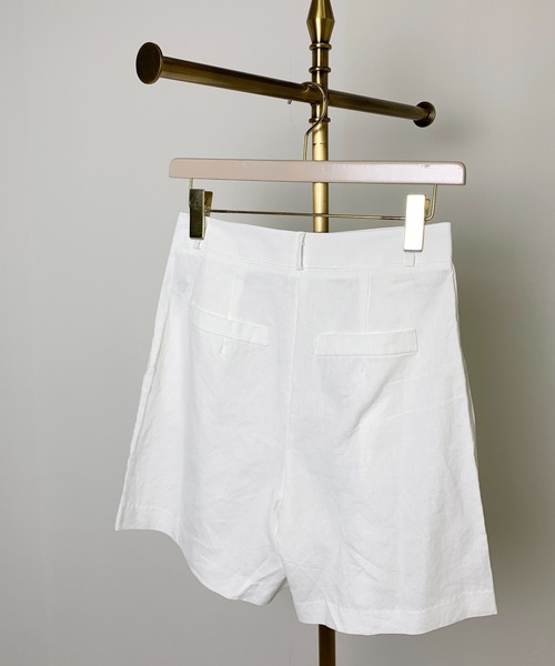 StyleSea（スタイルシー）の「コットンリネンツータックハーフパンツ（その他パンツ・レディース・ホワイト/オリーブ・MEDIUM）」の8枚目の写真