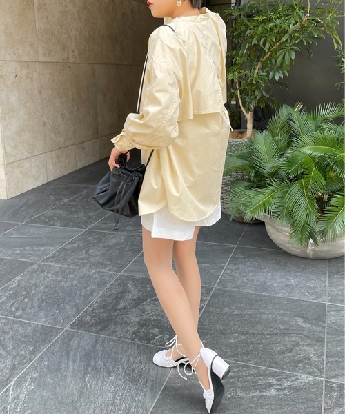 StyleSea（スタイルシー）の「コットンリネンツータックハーフパンツ（その他パンツ・レディース・ホワイト/オリーブ・MEDIUM）」の12枚目の写真