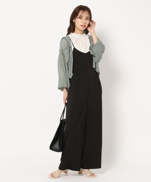 mysty woman(ミスティウーマン)の「バックレースアップサロペ 273788(サロペット/オーバーオール・レディース・ブラック/モカ・FREE)」の3枚目の写真