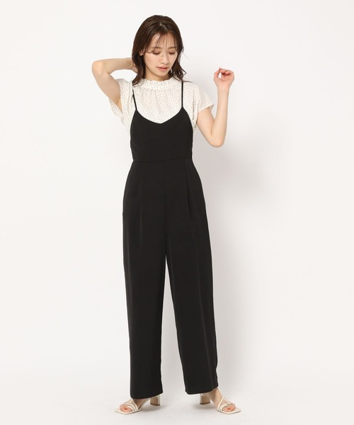 mysty woman(ミスティウーマン)の「バックレースアップサロペ 273788(サロペット/オーバーオール・レディース・ブラック/モカ・FREE)」の4枚目の写真