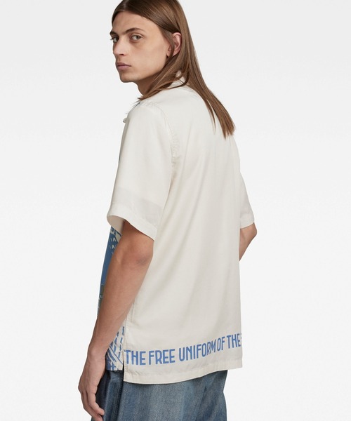 G-STAR（ジースター）の「HAWAII COMMANDO SHIRT/柄シャツ（シャツ/ブラウス・メンズ・ホワイト系その他/ブルー系その他/ブルー系その他2・SMALL/MEDIUM/LARGE/X-SMALL/X-LARGE）」の4枚目の写真