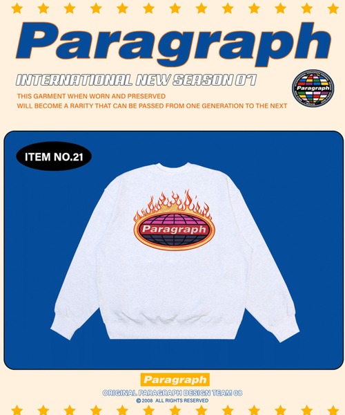 Paragraph(パラグラフ)の「【Paragraph/パラグラフ】バーニングロゴ スウェットシャツ/№21/22SS(スウェット・メンズ・チャコールグレー/ライトグレー/ダークグリーン/ブルー/バイオレット・フリ-)」の11枚目の写真