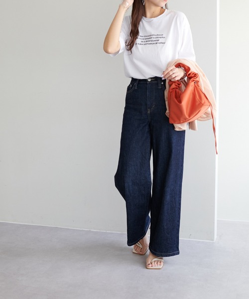 DISCOAT（ディスコート）の「【WEB限定】半袖刺繍ロゴTシャツ（Tシャツ/カットソー・レディース・ホワイト×グレー/チャコールグレー/ホワイト×レッド/ホワイト×グリーン/ネイビー/ホワイト×シルバー・FREE/MEDIUM）」の15枚目の写真