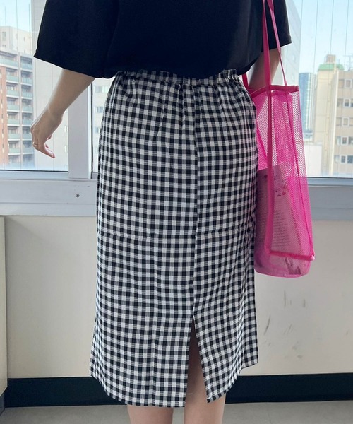 lala Born（ララボーン）の「チェックストレートスカート（スカート・レディース・ブラック/ベージュ・FREE）」の8枚目の写真