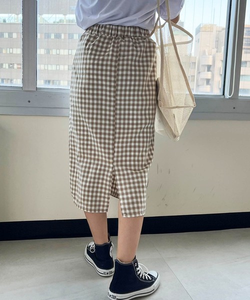 lala Born（ララボーン）の「チェックストレートスカート（スカート・レディース・ブラック/ベージュ・FREE）」の7枚目の写真