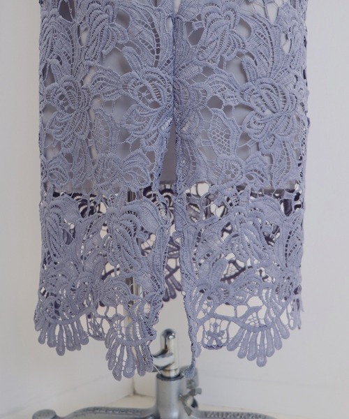 BLUEEAST（ブルーイースト）の「フラワーレースタイトスカート（スカート・レディース・ブラック/ブルー/アイボリー/チャコールグレー/カーキ/モカ/ホワイト/ベージュ/ピンク/ネイビー/ピンクベージュ・MEDIUM/LARGE）」の17枚目の写真