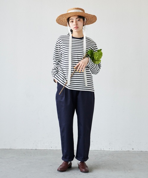 Libra Cue(リブラ キュー)の「”ベーシックチノパンツ” すっきりシルエットの定番チノボトム、トップスを選ばずオールシーズン着用可(チノパンツ・レディース・ベージュ/ネイビー・FREE)」の21枚目の写真