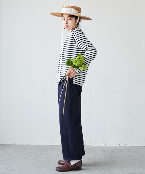 Libra Cue(リブラ キュー)の「”ベーシックチノパンツ” すっきりシルエットの定番チノボトム、トップスを選ばずオールシーズン着用可(チノパンツ・レディース・ベージュ/ネイビー・FREE)」の22枚目の写真