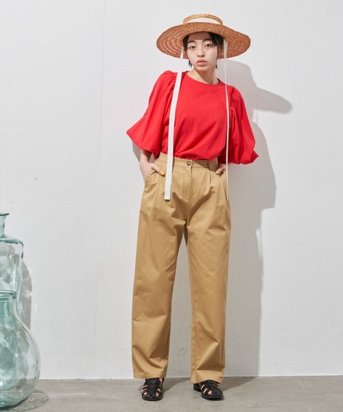 Libra Cue(リブラ キュー)の「”ベーシックチノパンツ” すっきりシルエットの定番チノボトム、トップスを選ばずオールシーズン着用可(チノパンツ・レディース・ベージュ/ネイビー・FREE)」の17枚目の写真