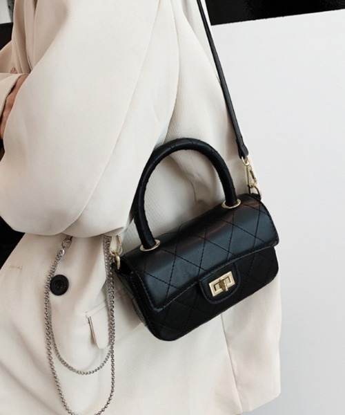 Pochi Pouch(ポチポーチ)の「Pochi Pouch/2way フェイクレザー キルティング ショルダーバッグ(ショルダーバッグ・レディース・ホワイト/ブラック/グリーン/ブルーパープル・FREE)」の16枚目の写真