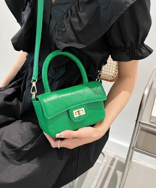 Pochi Pouch(ポチポーチ)の「Pochi Pouch/2way フェイクレザー キルティング ショルダーバッグ(ショルダーバッグ・レディース・ホワイト/ブラック/グリーン/ブルーパープル・FREE)」の9枚目の写真