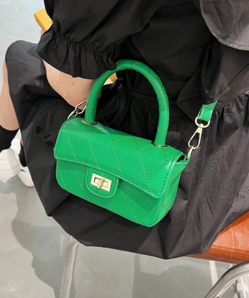 Pochi Pouch(ポチポーチ)の「Pochi Pouch/2way フェイクレザー キルティング ショルダーバッグ(ショルダーバッグ・レディース・ホワイト/ブラック/グリーン/ブルーパープル・FREE)」の10枚目の写真