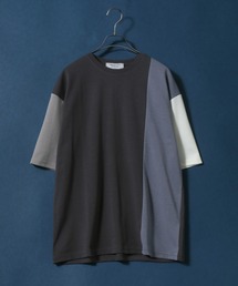 Cardboard Knit Color Switching Design T-shirt/ダンボールニット 切り替え Tシャツ