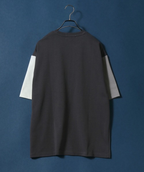 ANPAS(アンパス)の「Cardboard Knit Color Switching Design T-shirt/ダンボールニット 切り替え Tシャツ(Tシャツ/カットソー・メンズ・ホワイト系その他2/ベージュ系その他/ブラック系その他2/ブルー系その他/ホワイト系その他/ブラック系その他・L/LL/M)」の7枚目の写真