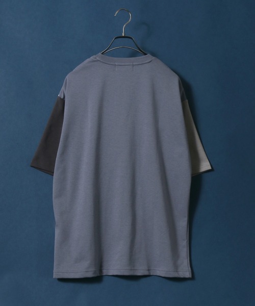 ANPAS(アンパス)の「Cardboard Knit Color Switching Design T-shirt/ダンボールニット 切り替え Tシャツ(Tシャツ/カットソー・メンズ・ホワイト系その他2/ベージュ系その他/ブラック系その他2/ブルー系その他/ホワイト系その他/ブラック系その他・L/LL/M)」の12枚目の写真