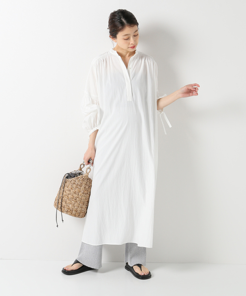 IENA（イエナ）の「綿ブークレ リブフレアパンツ（その他パンツ・レディース・ライトグレー/ベージュ系その他・FREE）」の3枚目の写真