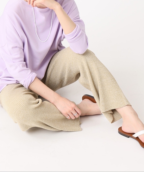 IENA（イエナ）の「綿ブークレ リブフレアパンツ（その他パンツ・レディース・ライトグレー/ベージュ系その他・FREE）」の10枚目の写真