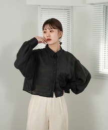 Amiur | sheer cropped shirt(シャツ/ブラウス)