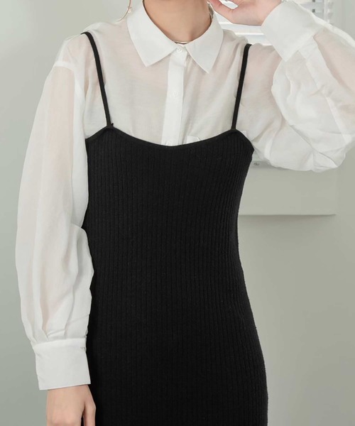 Amiur（エミレ）の「sheer cropped shirt（シャツ/ブラウス・レディース・グレイッシュベージュ/ホワイト/ブラック/ピンク・FREE）」の19枚目の写真