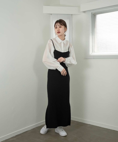 Amiur（エミレ）の「sheer cropped shirt（シャツ/ブラウス・レディース・グレイッシュベージュ/ホワイト/ブラック/ピンク・FREE）」の11枚目の写真