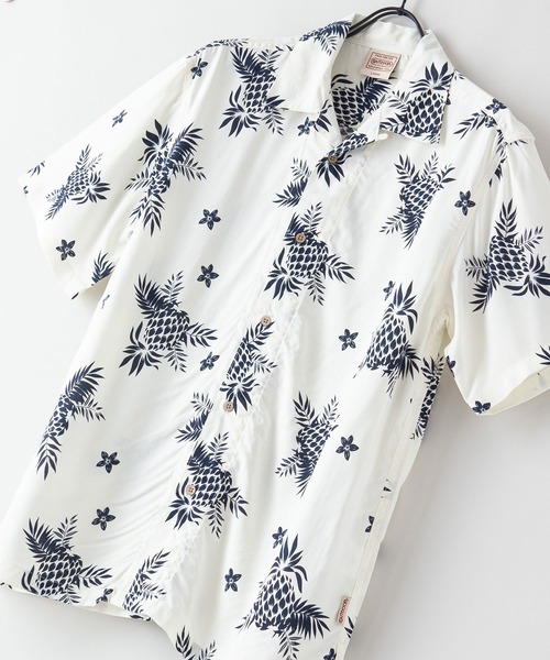 OUTDOOR PRODUCTS APPAREL(アウトドアプロダクツアパレル)の「レーヨン オープンカラー 開襟 アロハシャツ(シャツ/ブラウス・メンズ・ホワイト/ネイビー/ブラウン/カーキ・MEDIUM/LARGE/X-LARGE)」の2枚目の写真