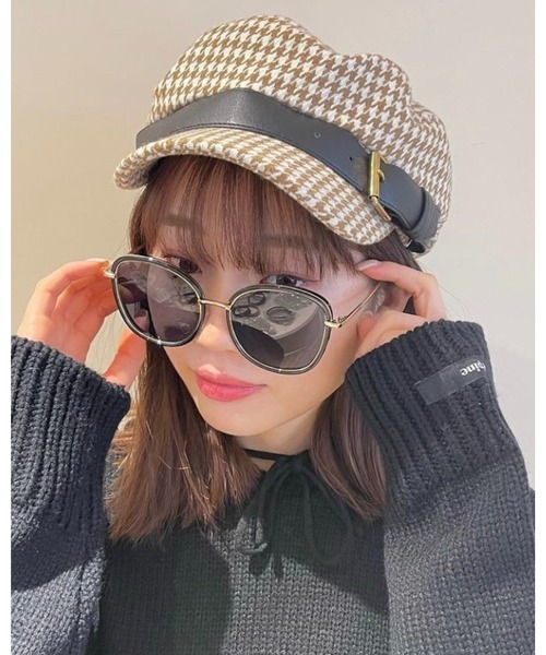 epine(エピヌ)の「leather belt check casquette(キャスケット・レディース・ベージュ・FREE)」の4枚目の写真