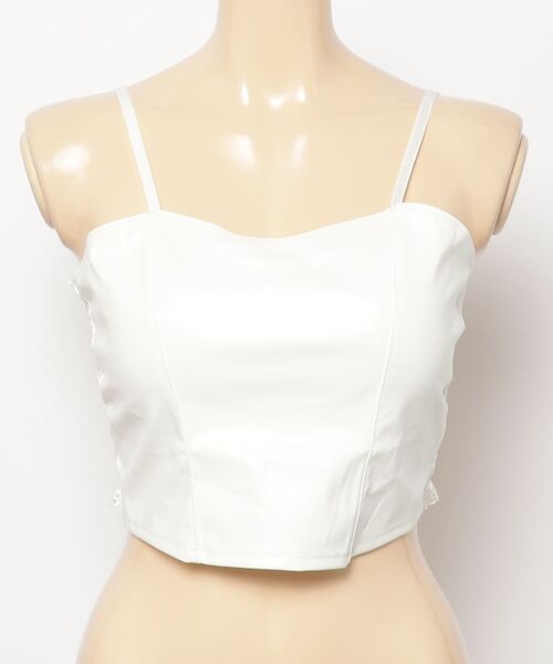 Figments（フィグメンツ）の「合皮キャミソール（キャミソール・レディース・ブラック/ホワイト・FREE）」の10枚目の写真