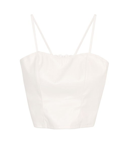 Figments（フィグメンツ）の「合皮キャミソール（キャミソール・レディース・ブラック/ホワイト・FREE）」の6枚目の写真