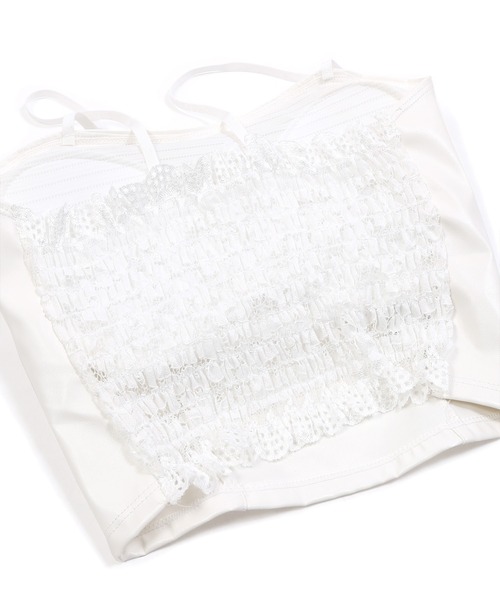 Figments（フィグメンツ）の「合皮キャミソール（キャミソール・レディース・ブラック/ホワイト・FREE）」の3枚目の写真