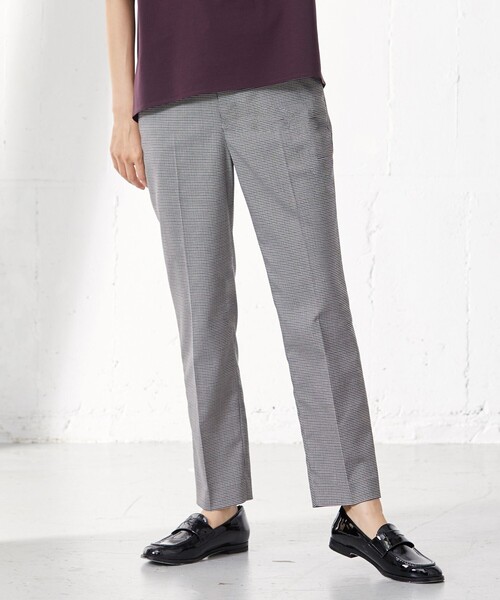 J.PRESS Ladies(J.プレス レディス)の「【洗える】杢チェック テーパード パンツ(その他パンツ・レディース・ブラック系3/ブラック系4・S/XS/XXS)」の2枚目の写真