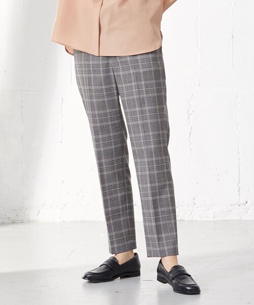 J.PRESS Ladies(J.プレス レディス)の「【洗える】杢チェック テーパード パンツ(その他パンツ・レディース・ブラック系3/ブラック系4・S/XS/XXS)」の1枚目の写真