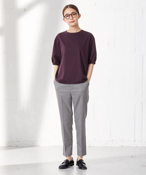 J.PRESS Ladies(J.プレス レディス)の「【洗える】杢チェック テーパード パンツ(その他パンツ・レディース・ブラック系3/ブラック系4・S/XS/XXS)」の3枚目の写真