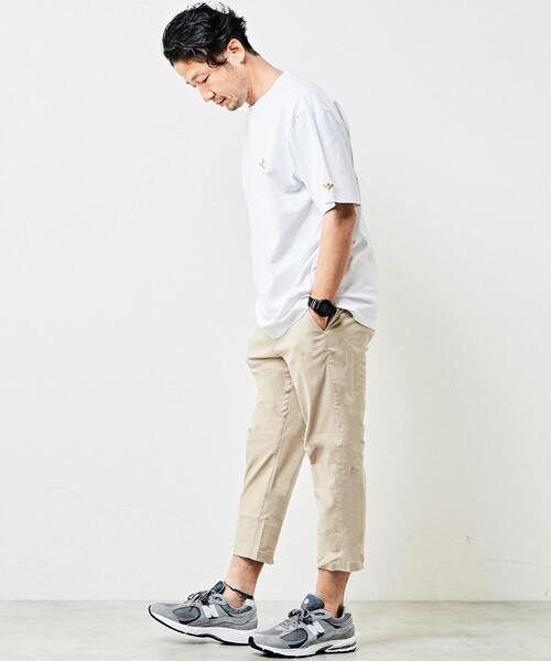 MEN'S MELROSE(メンズメルローズ)の「麻混ハイパーストレッチクロップドパンツ(その他パンツ・メンズ・ライトベージュ/ネイビー/カーキ・2/5/4/3)」の18枚目の写真